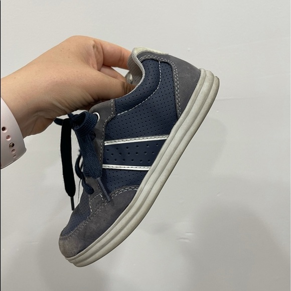 Geox Kids Lace-Up Side Zip Perforated Sneaker Blue - Picture 4 of 9